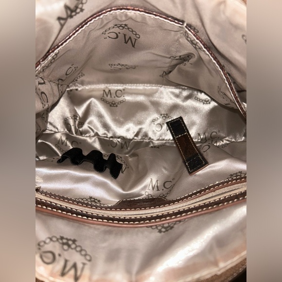 MC Colorful Striped Leather Purse Handbag Crocodile Inspired Zippers Pockets - Picture 2 of 3